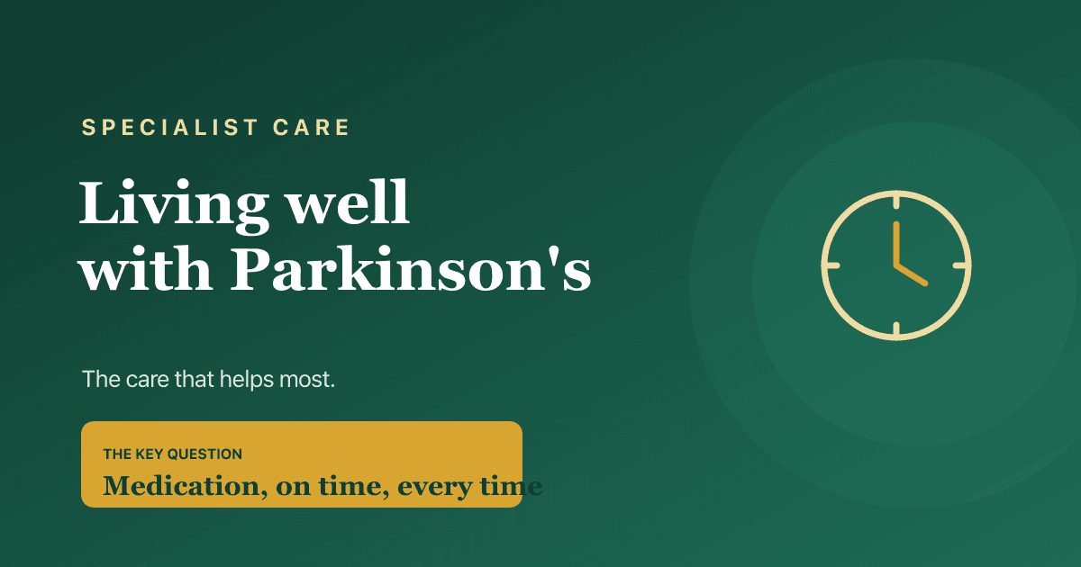 Caring for someone with Parkinson's — how the condition affects daily life and the care that helps most.