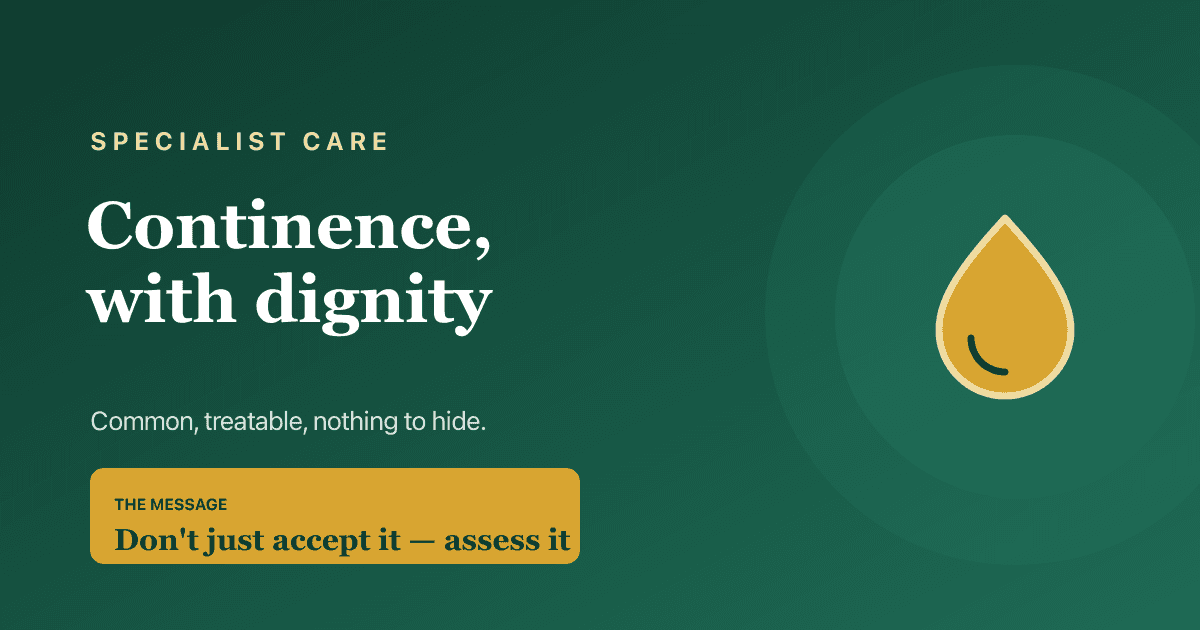 Managing continence with dignity — practical, compassionate advice and the NHS help available.