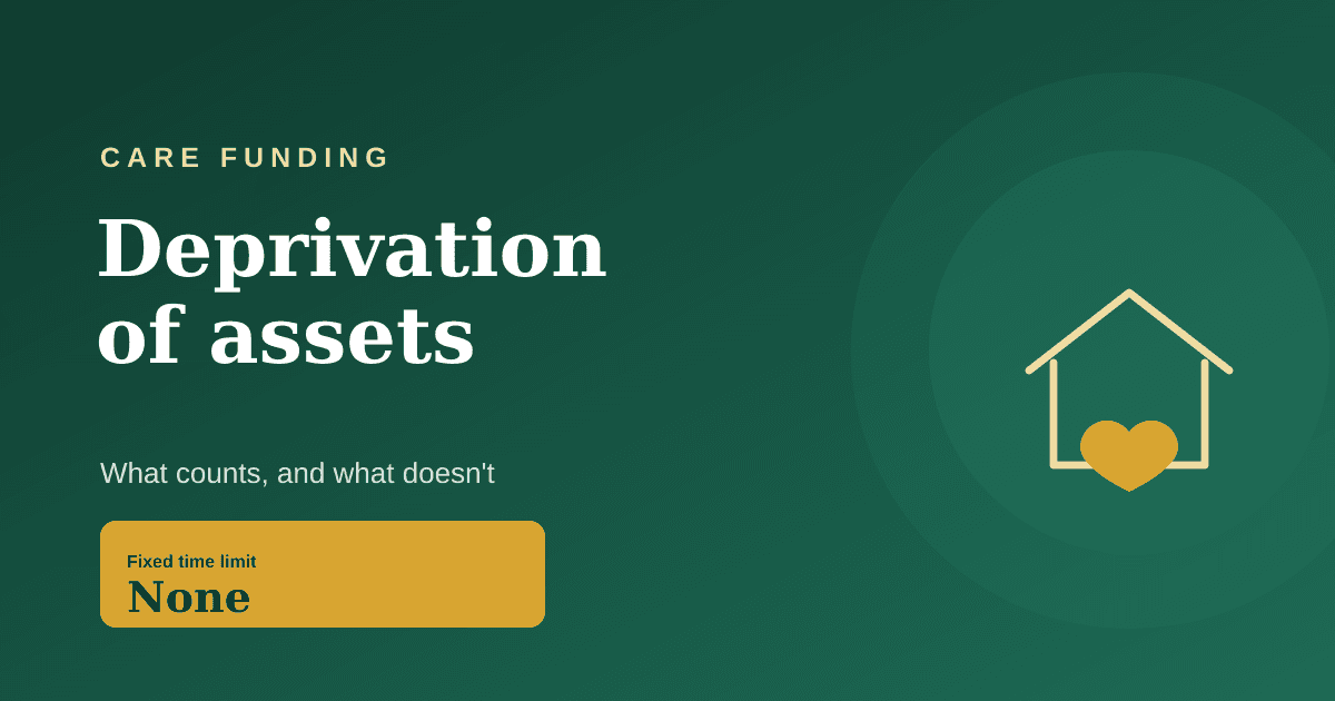 Deprivation of assets explained: what counts and what doesn't when the council works out what you pay for care.