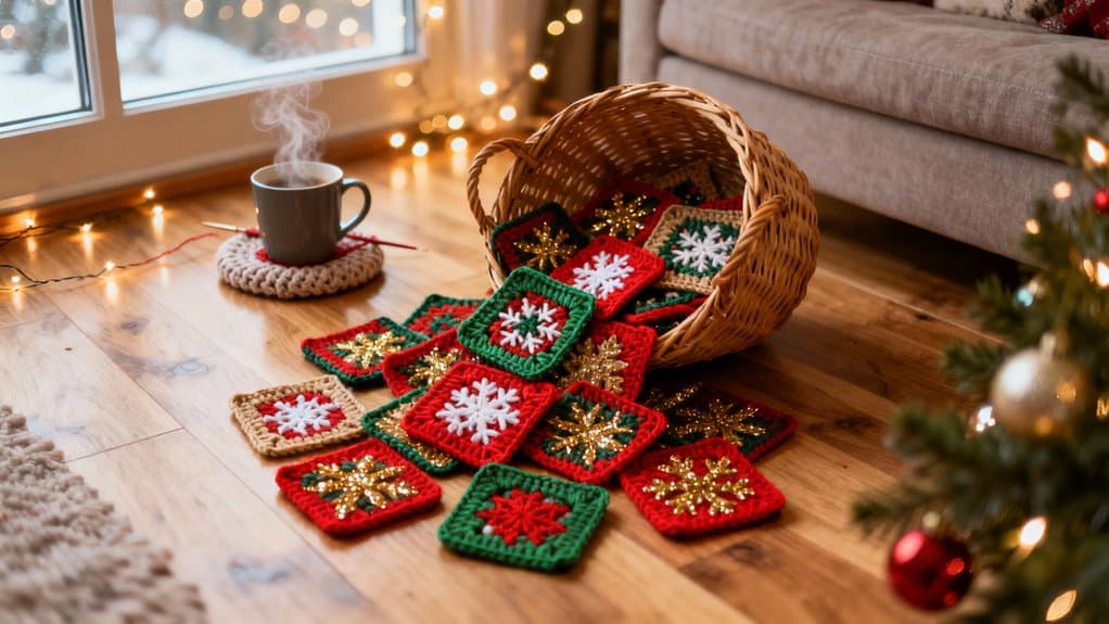 christmas granny square crochet