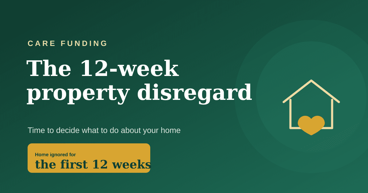 The 12-week property disregard explained: the first 12 weeks in a care home.