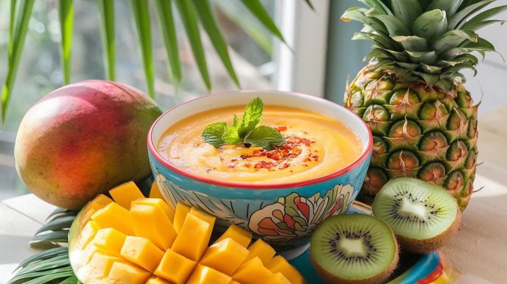 chilled mango coconut soup