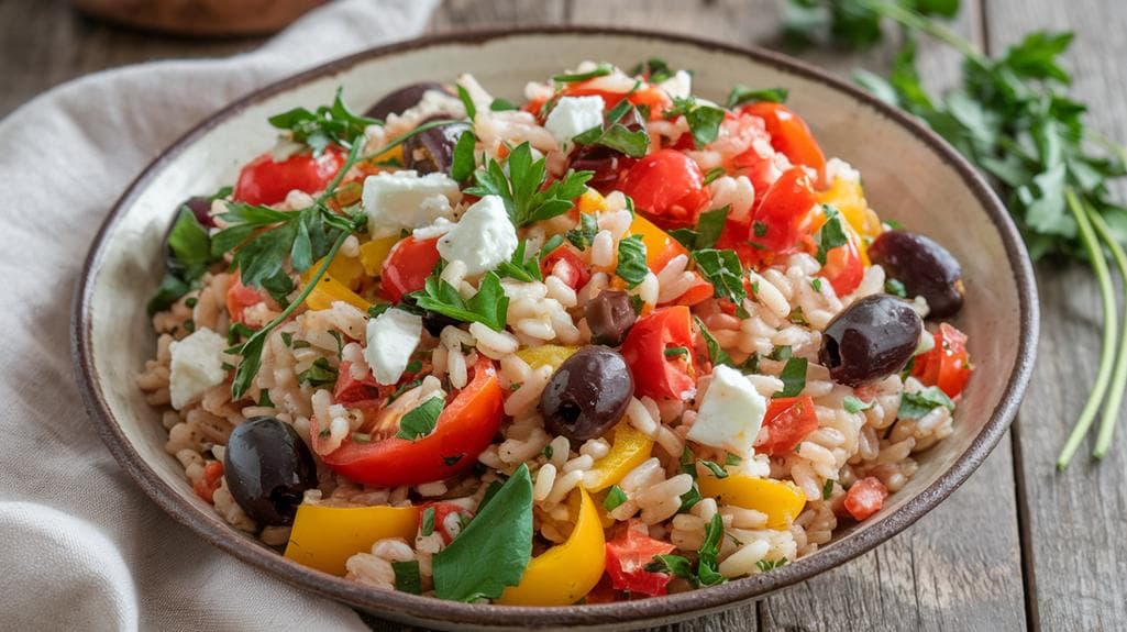 mediterranean brown rice salad