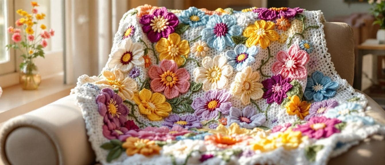 top crochet flower blankets