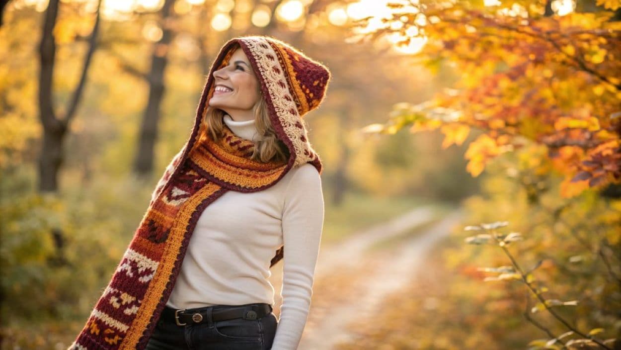 crochet hooded scarves