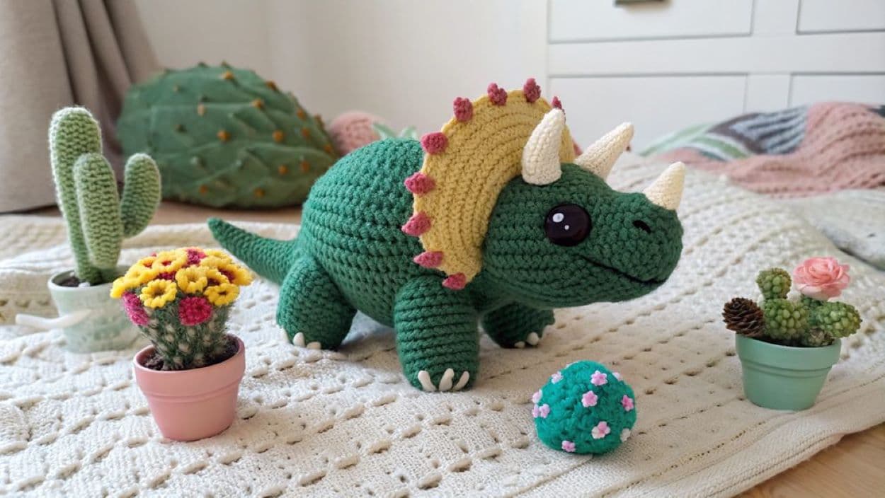crochet triceratops