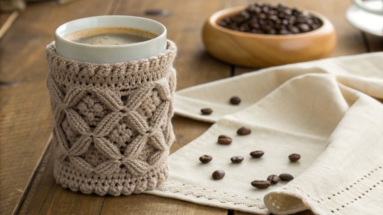 crochet coffee sleeves