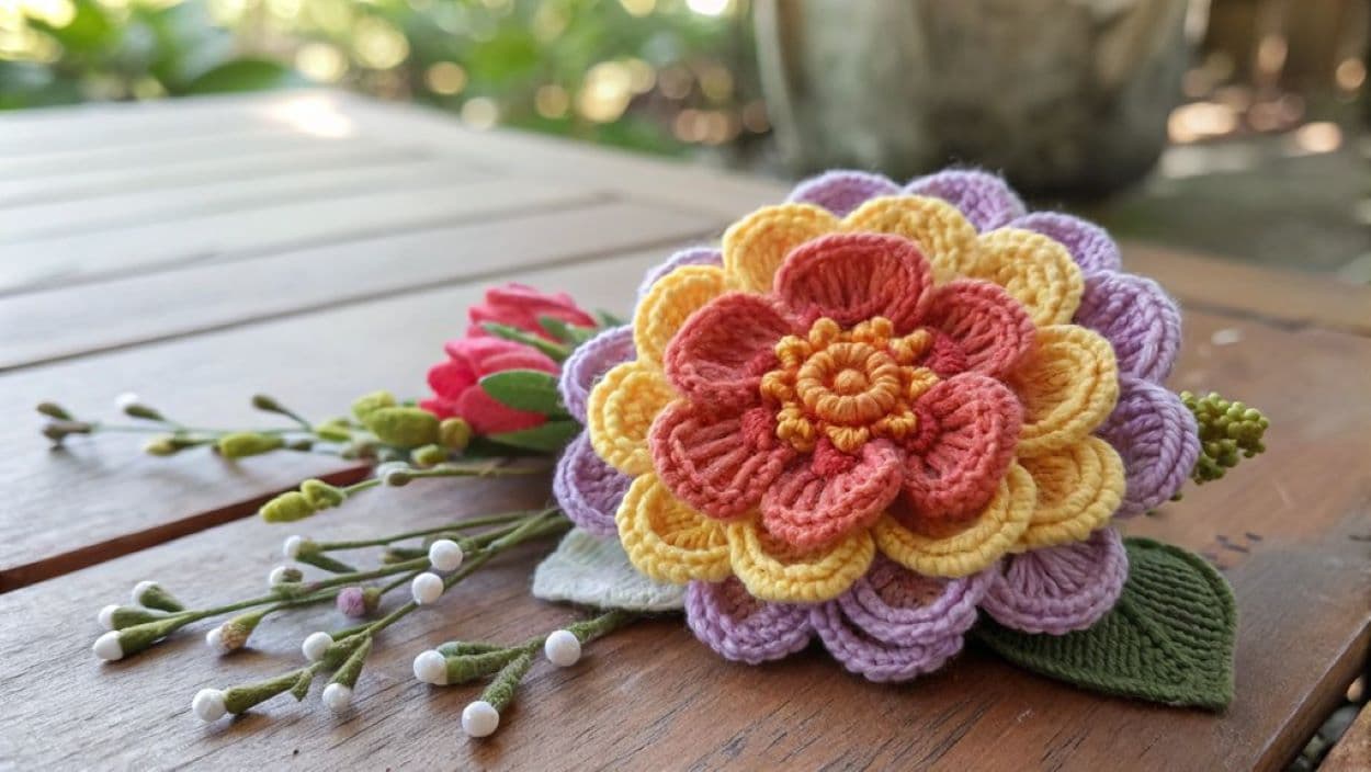 crochet puff flower patterns