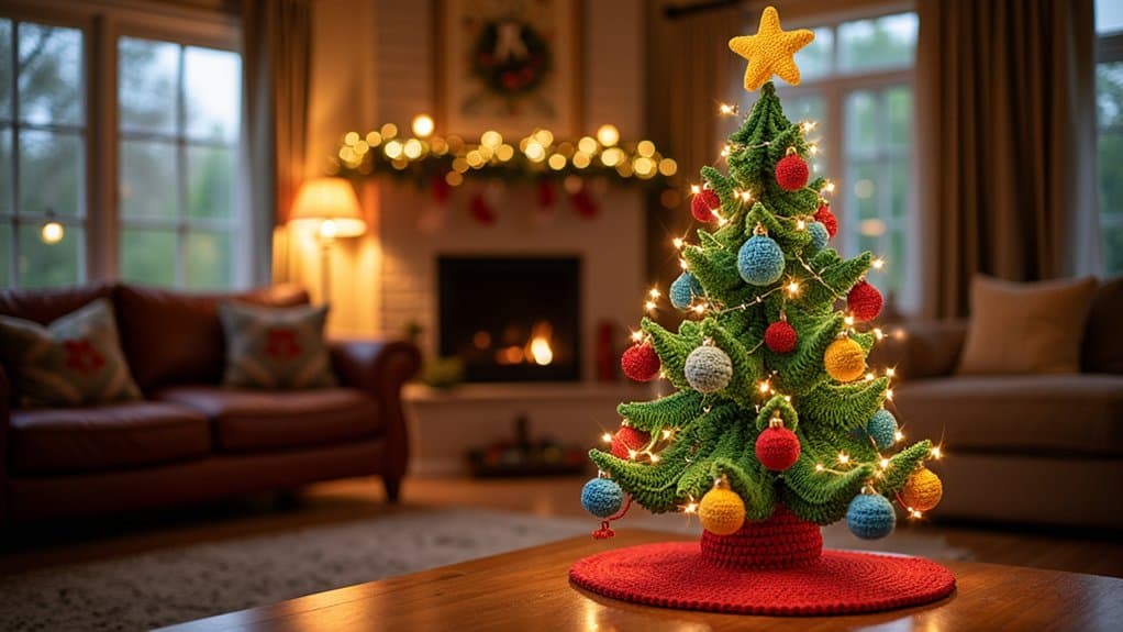 festive crochet tree designs