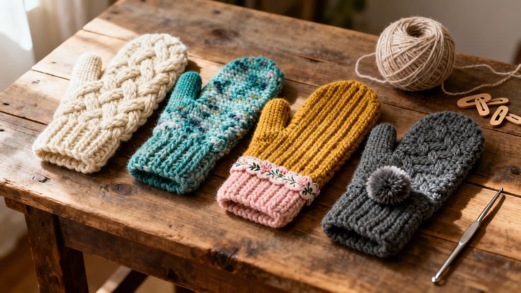 beginner crochet mitten tutorials