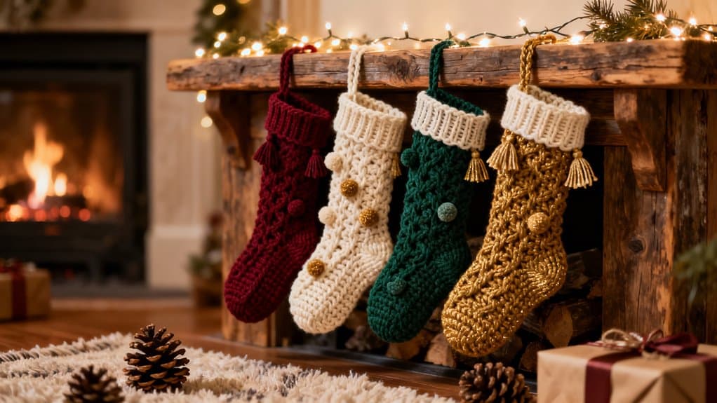 cozy holiday crochet stockings