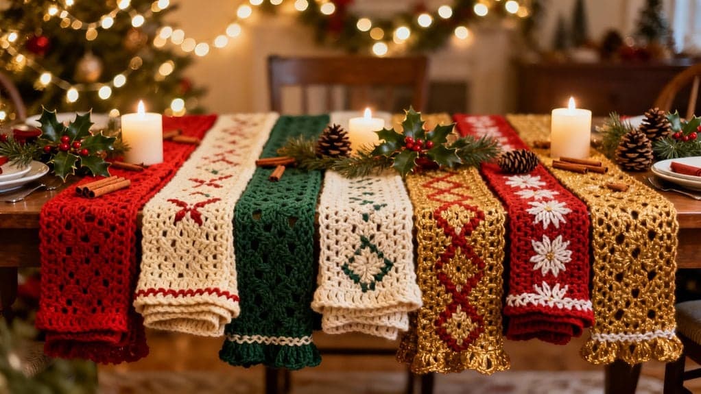 festive crochet table runners