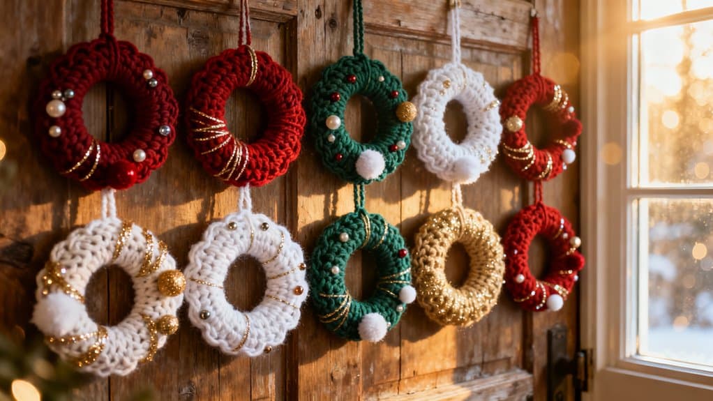 festive crochet wreath designs