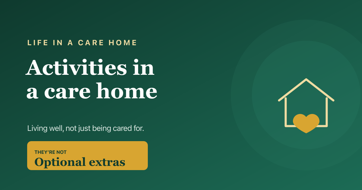 Activities in a care home — what to expect, 2026.