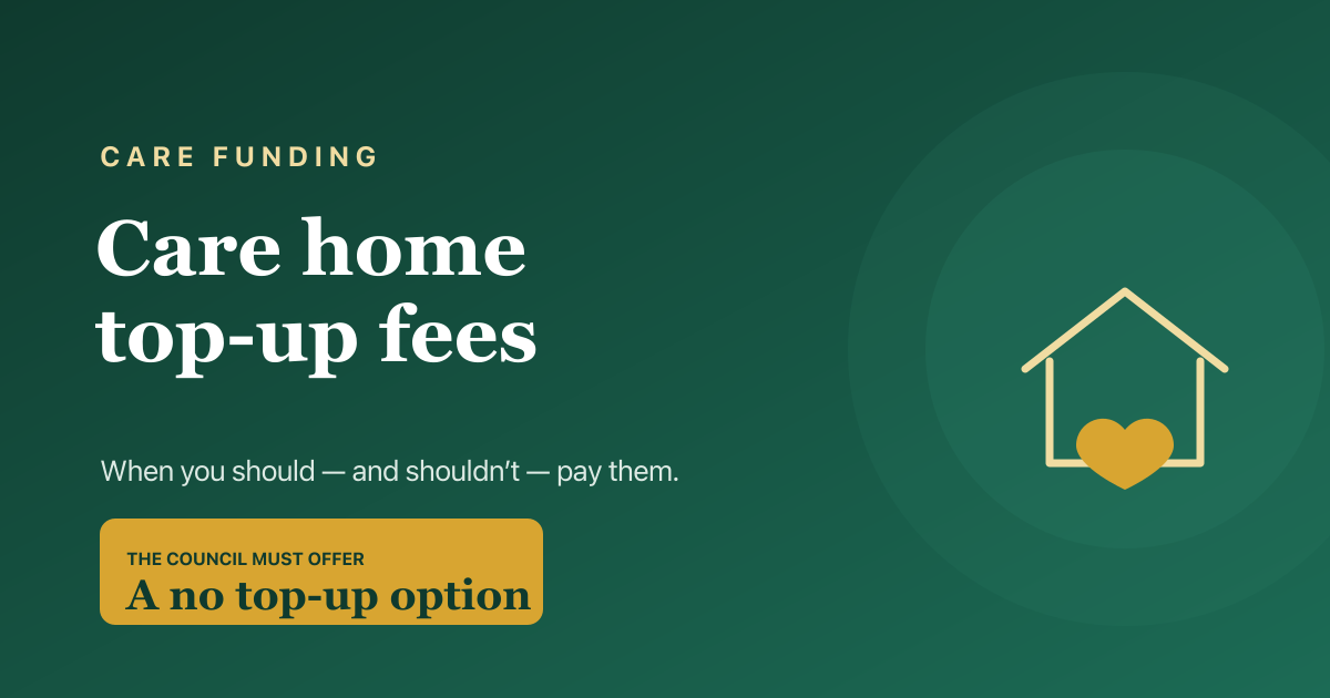 Care home top-up fees explained, 2026.