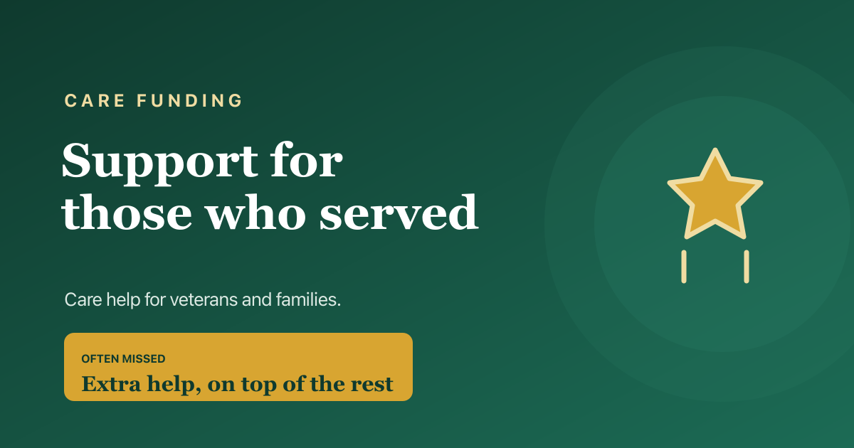 Care support for veterans — the extra funding, charities and dedicated care homes for ex-service personnel.
